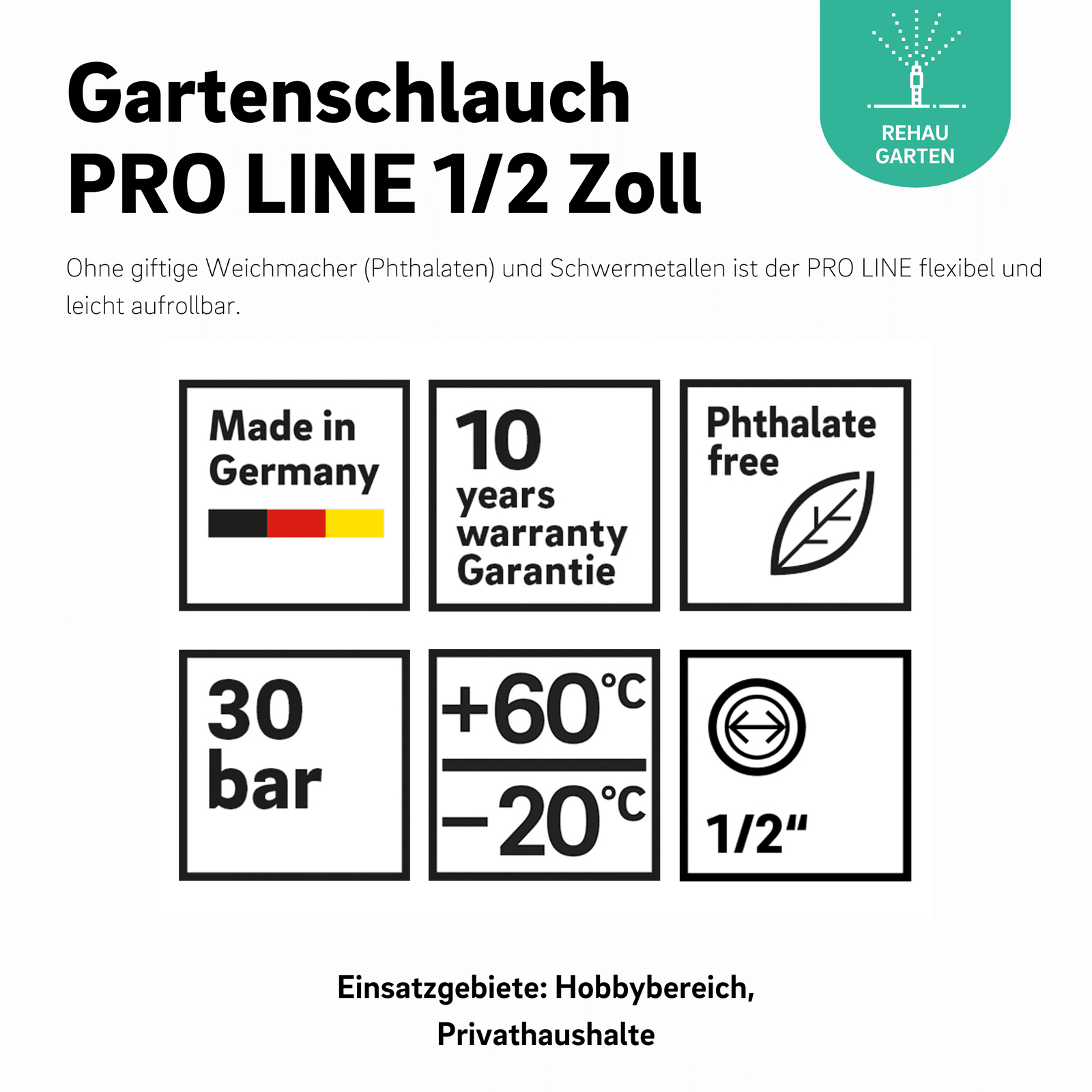 Gartenschlauch PRO LINE 1/2 Zoll - REHAU Gartenshop