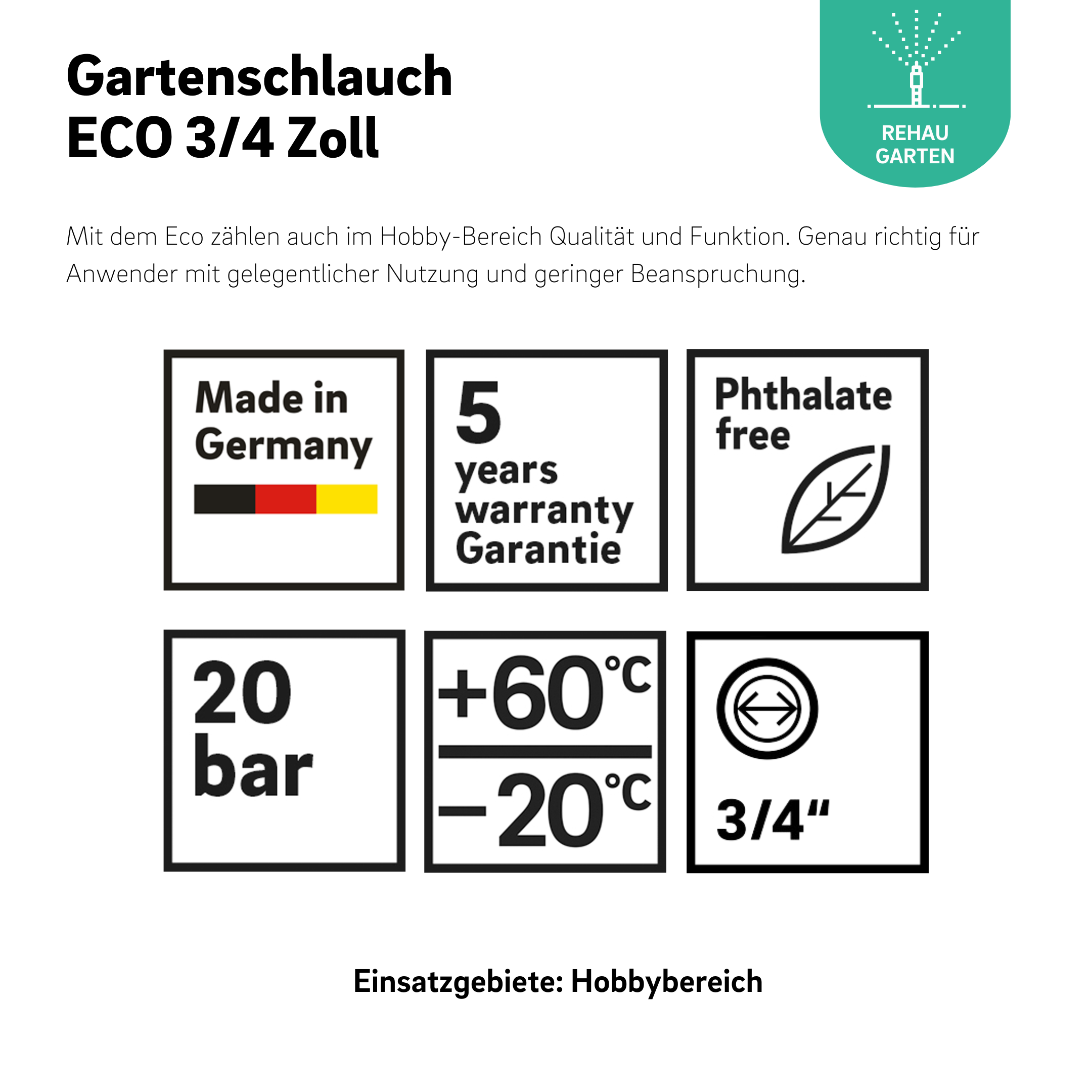 Gartenschlauch ECO 3/4 Zoll 25 m
