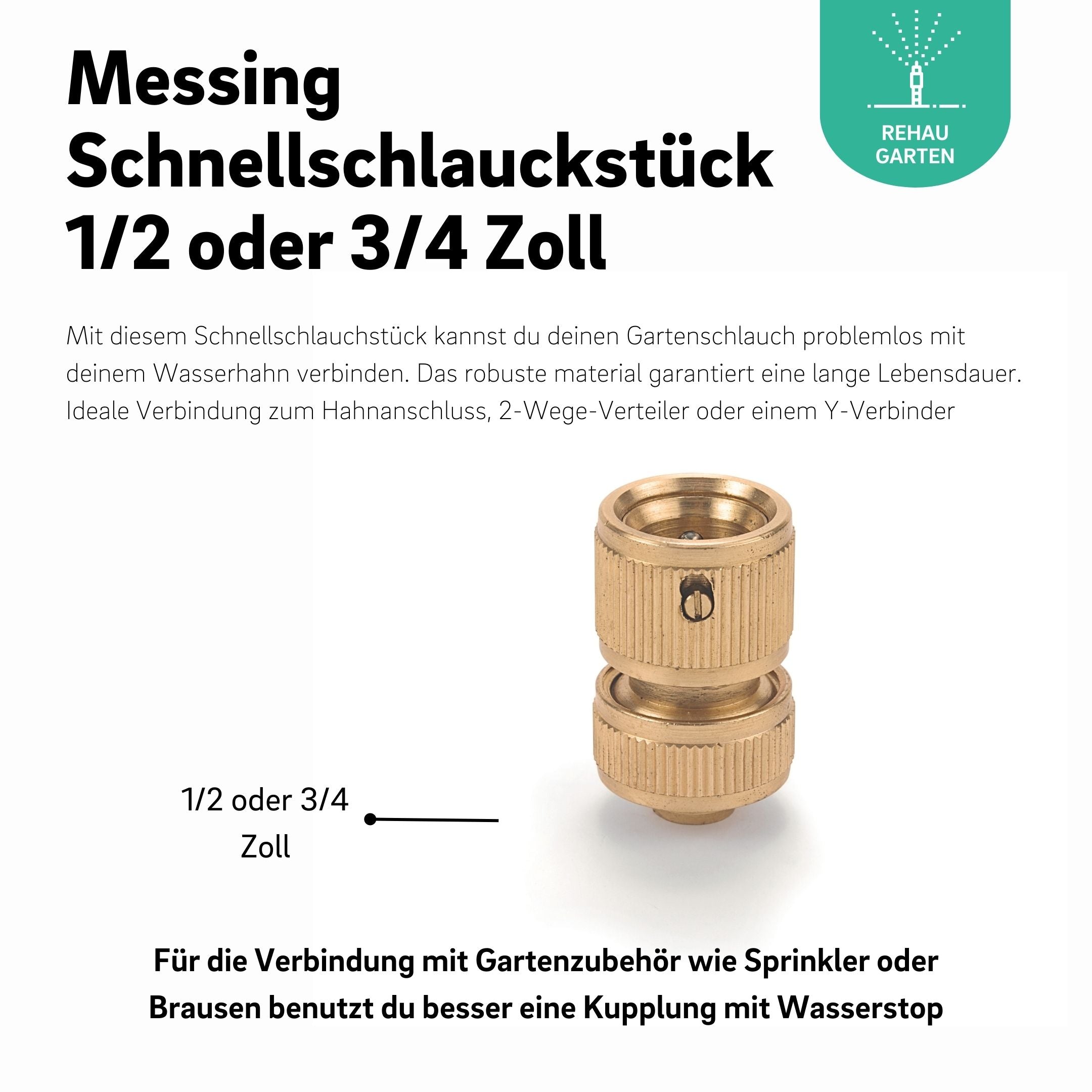 Schnellschlauchstück Messing - REHAU Gartenshop